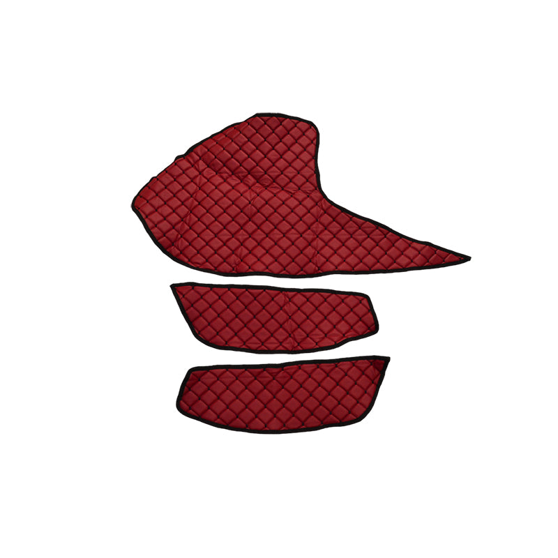 Tapis de porte et de tableau de bord en cuir synthétique bordeaux – jeu de 2 pièces, adapté pour DAF XF 2021+