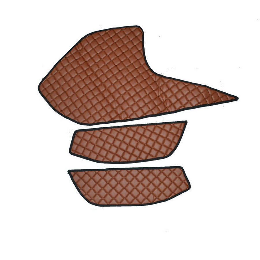 Door Mat and Dashboard Cover Set – 2-Piece, Eco Leather, Brown, suitable for DAF XF 2021+