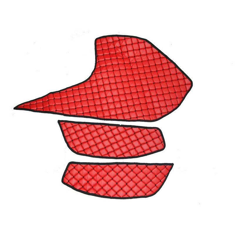 Jeu de tapis de porte pour conduite à droite et housse de tableau de bord – cuir synthétique (éco-cuir), rouge, adapté pour DAF XF 2021+