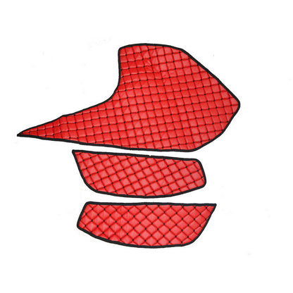 Jeu de tapis de porte pour conduite à droite et couvre-tableau de bord – cuir synthétique (éco-cuir), rouge, adapté pour DAF XF 2021+