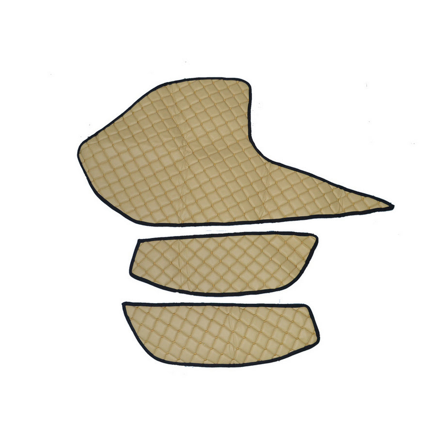 Jeu de tapis de porte et de tableau de bord – cuir synthétique (éco-cuir), beige, adapté pour DAF XF 2021+