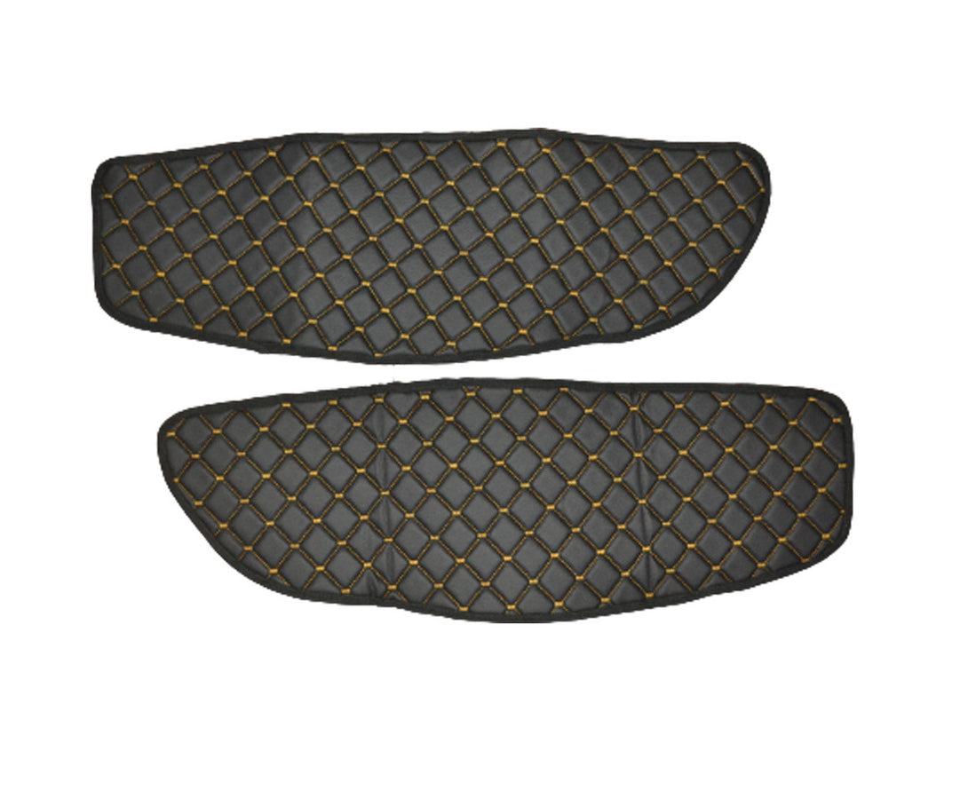 Türmattensatz – 2-teilig, Kunstleder (Eco-Leder), Schwarz mit gelber Ziernaht, geeignet für MAN TGX 2007–2017