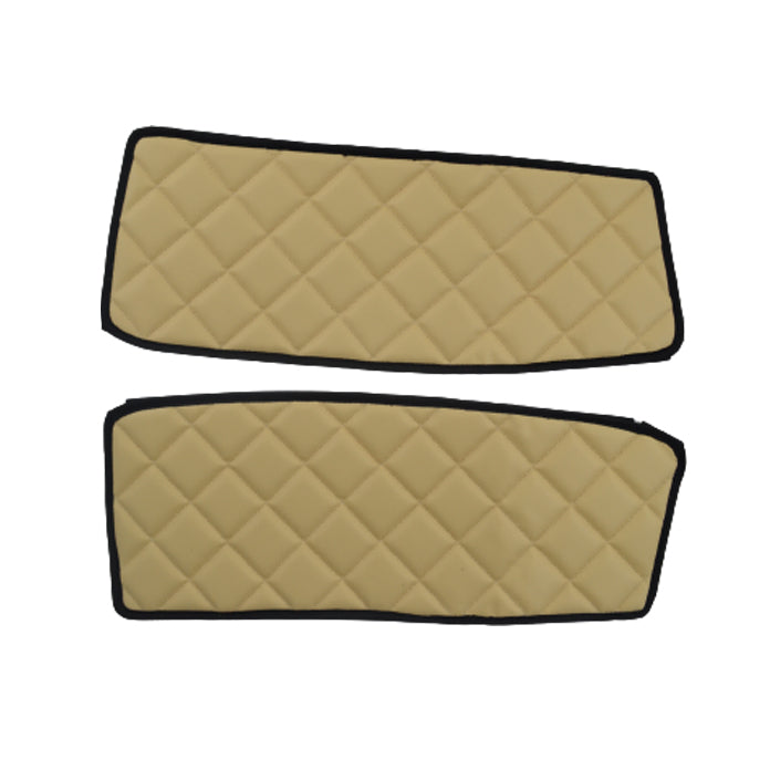 Tapis de panneaux de porte – jeu 2 pièces en cuir synthétique (éco-cuir), beige, adapté pour DAF XF105 et XF106