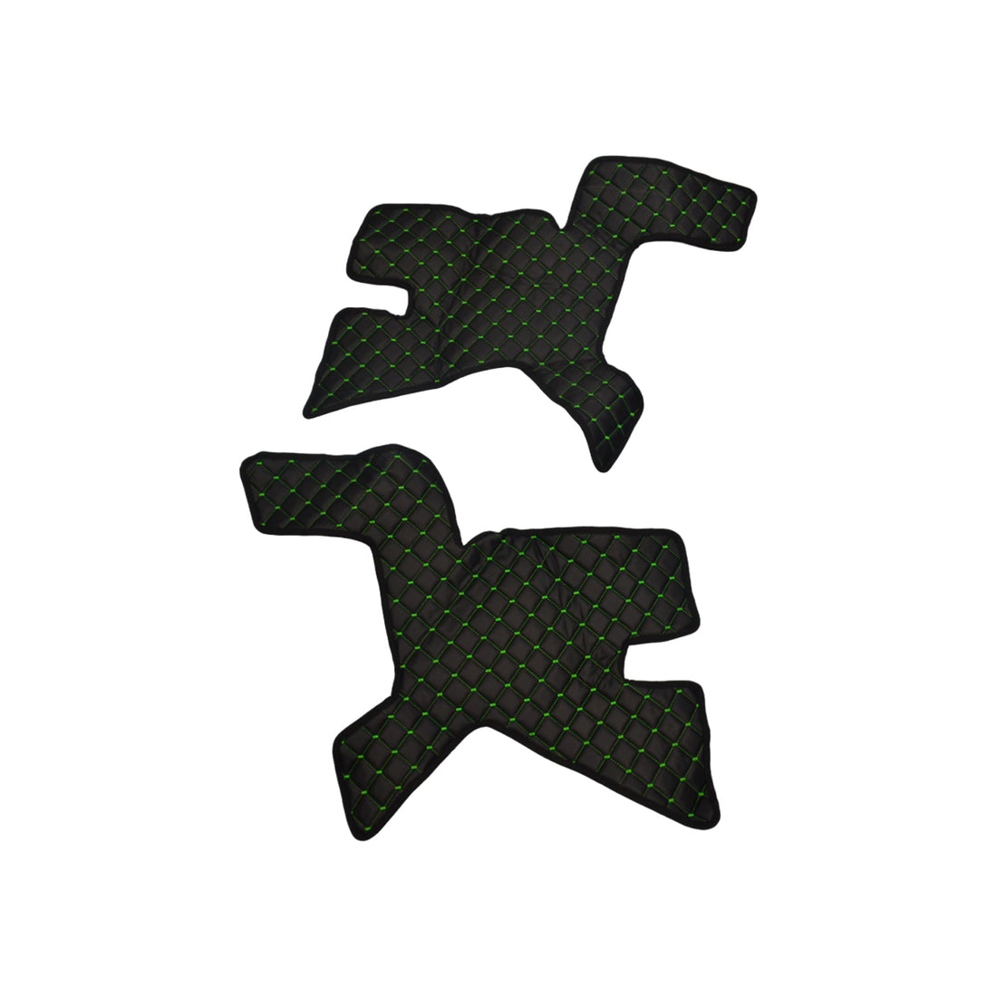 Стелки за врати – изкуствена кожа (еко кожа), черни със зелени шевове, комплект 2 части, подходящ за Renault T 2014+