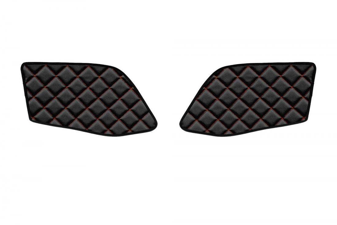 Σετ πατάκια πόρτας – τεχνητό δέρμα (eco leather), μαύρο με κόκκινη ραφή, κατάλληλο για MAN TGX 2020+