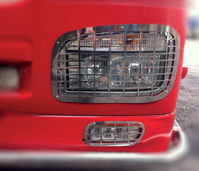 Scheinwerfer- und Nebelscheinwerfer-Gittersatz – geeignet für Mercedes Axor, hochglanzpolierter Edelstahl, 4-teilig