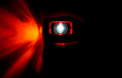 Feu de gabarit latéral LED à corne, court incliné droit, ambre/blanc/rouge