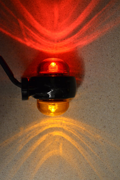 Feu de signalisation LED type corne, rouge/jaune, 24 V