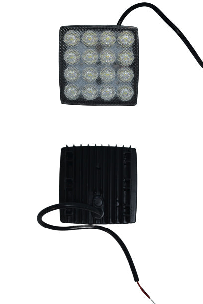 Quadratischer LED-Arbeitsscheinwerfer, 48 W, 11 cm, 12/24 V, 16 LEDs
