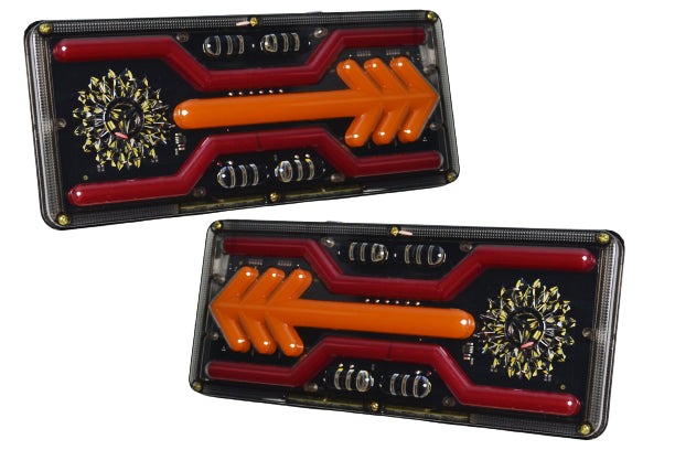 Jeu de feux arrière LED néon – Indicateur circulaire et flèche, 33 cm