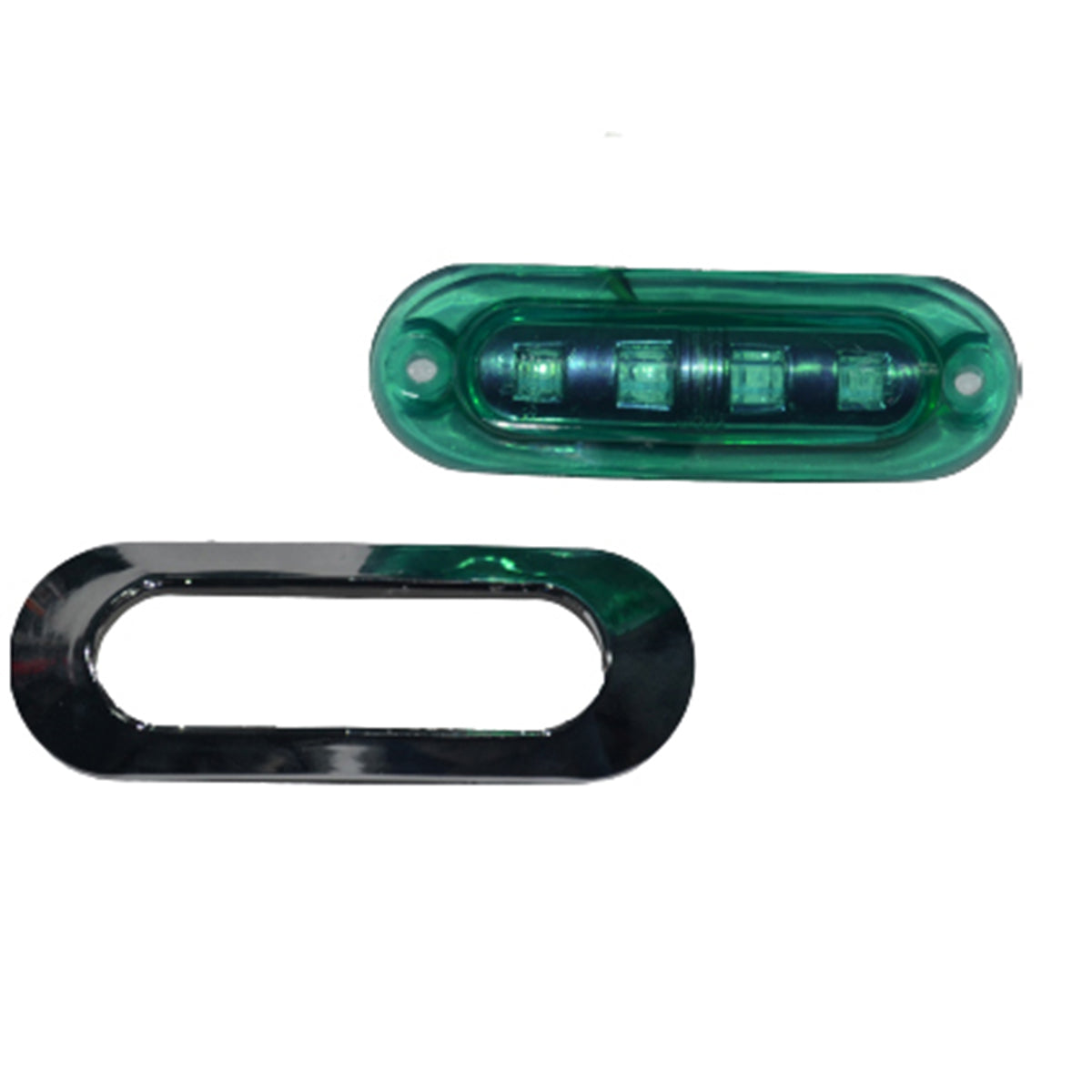 Feu de gabarit LUX à LED, 4 LED, cabochon vert, lampe de position et de signalisation 24 V
