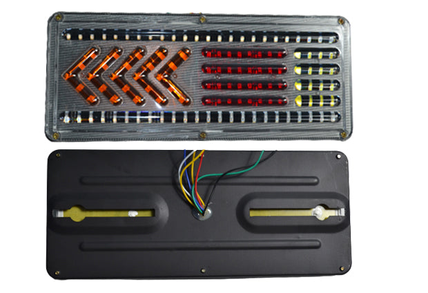 Feux flèches LED de stop et de direction, base métallique 33 cm, 24 V, jeu pour éclairage arrière de véhicule