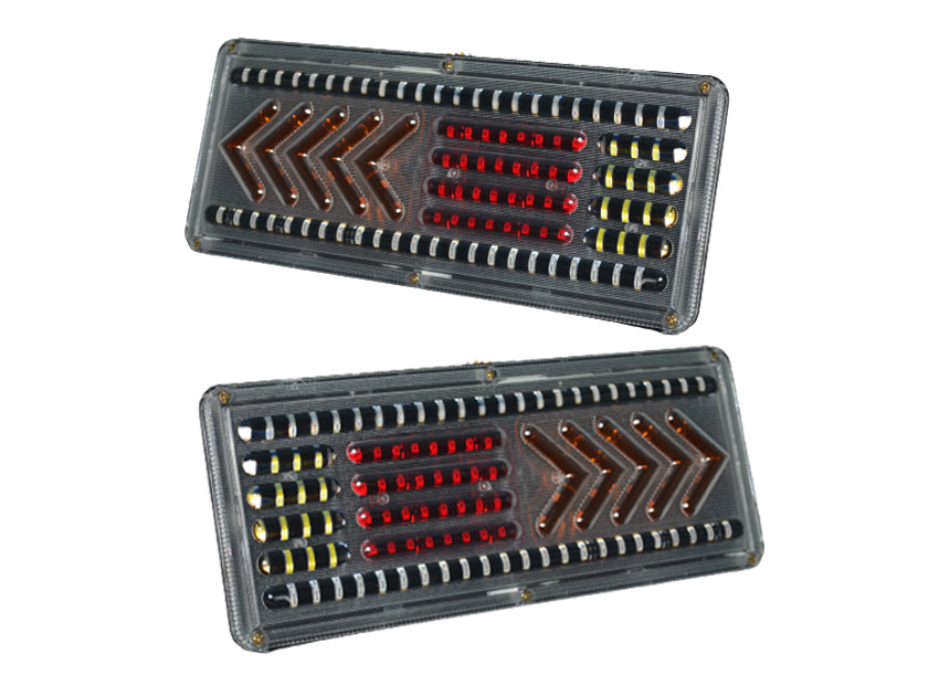 Feux flèches LED de stop et de direction, base métallique 33 cm, 24 V, jeu pour éclairage arrière de véhicule