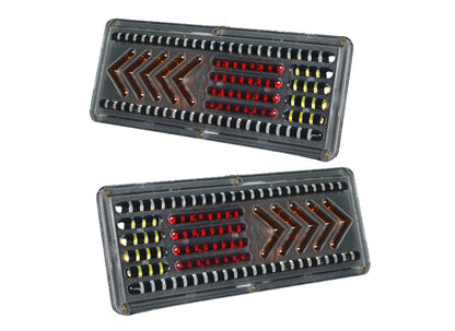 Feux flèches LED de stop et de direction, base métallique 33 cm, 24 V, jeu pour éclairage arrière de véhicule