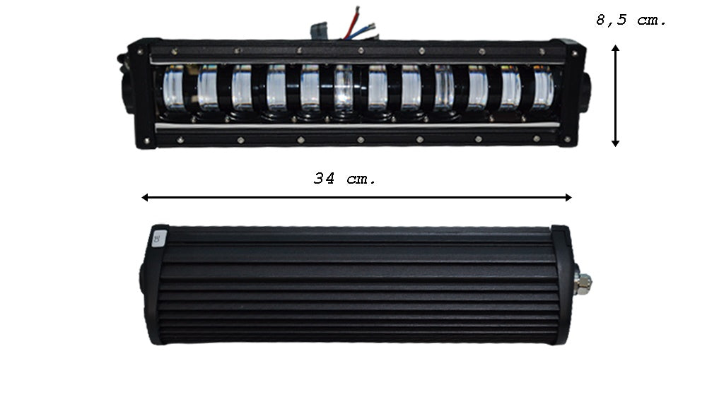 Barre lumineuse LED 96 W 12/24 V 340 x 75 x 90 mm avec LED CREE