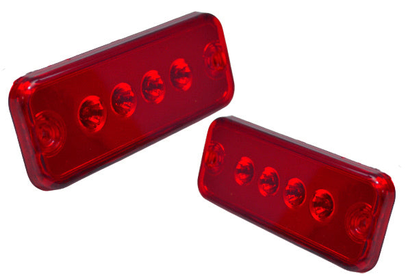 Червен габаритен LED фар – 4 LED диода, 24 V