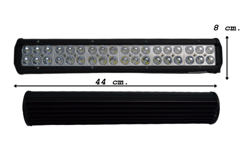 Rampe LED à double rangée, 108 W, longueur 44 cm, fixation inférieure