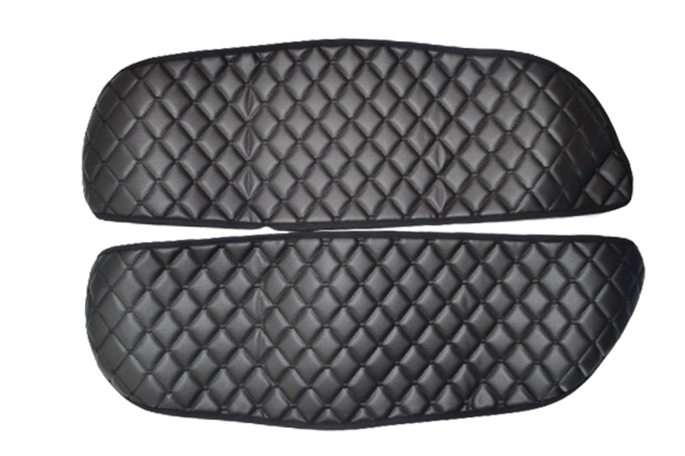 Türmattensatz – 2-teilig, Kunstleder (Eco-Leder), schwarz mit roter Naht, geeignet für MAN TGX 2007–2017