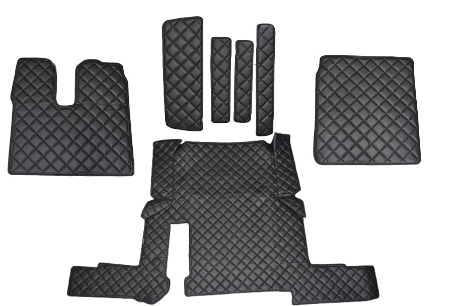 Tapis de sol en cuir – adapté pour MAN TGX Automat (simple tiroir), noir, 2018+