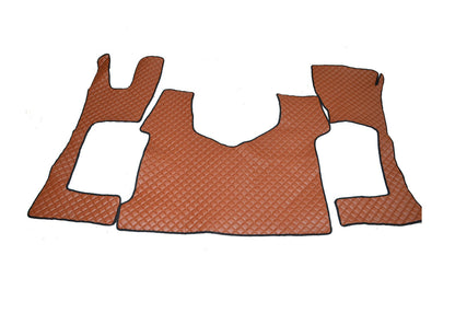 Tapis de sol en cuir – adaptés pour Mercedes Actros MP4 (2011+, cabine étroite, 230 cm), marron