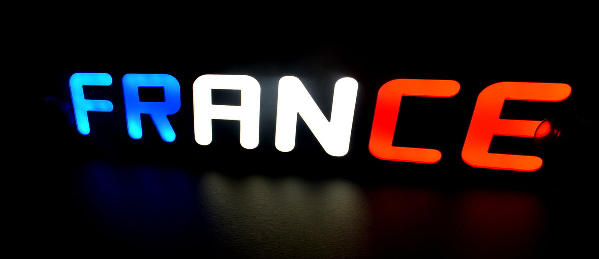 Panneau lumineux FRANCE – Boîte lumineuse décorative 46 × 9 × 3 cm