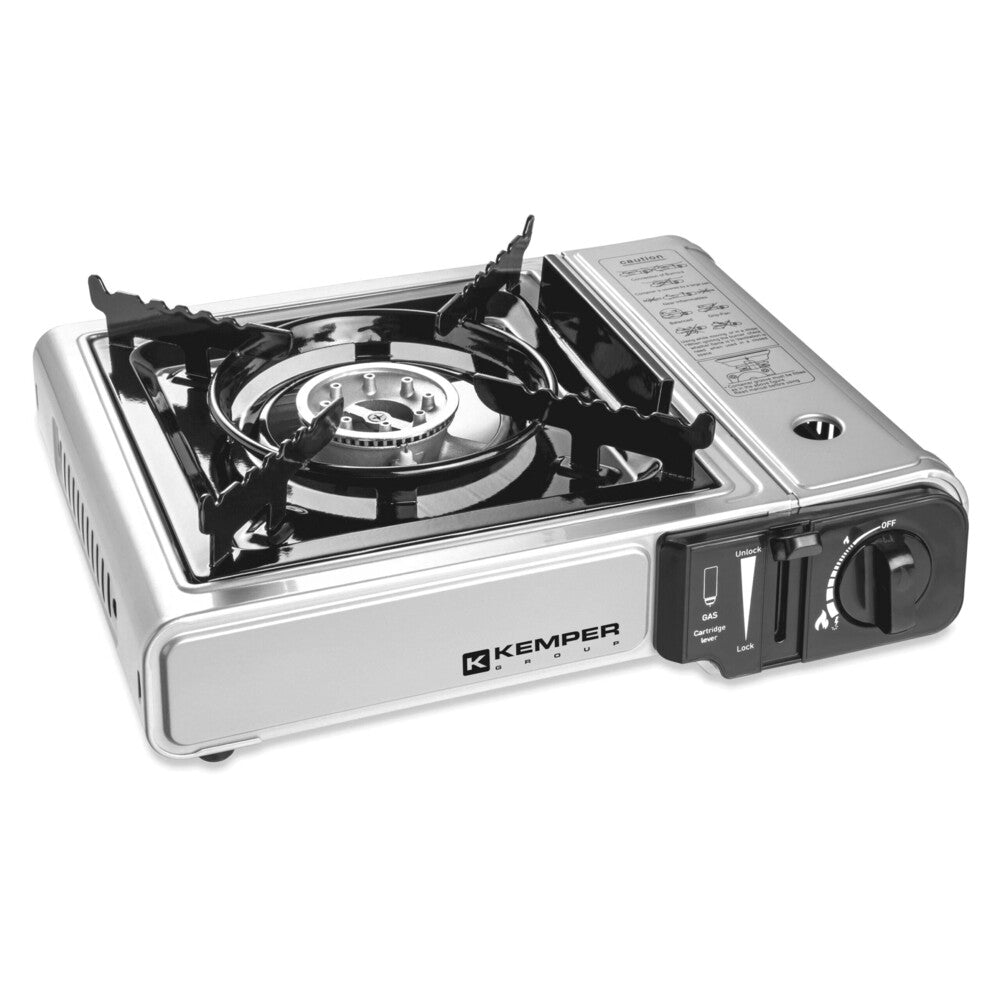 Réchaud à gaz portable avec mallette de rangement et allumage piézo, 290 x 125 x 340 mm