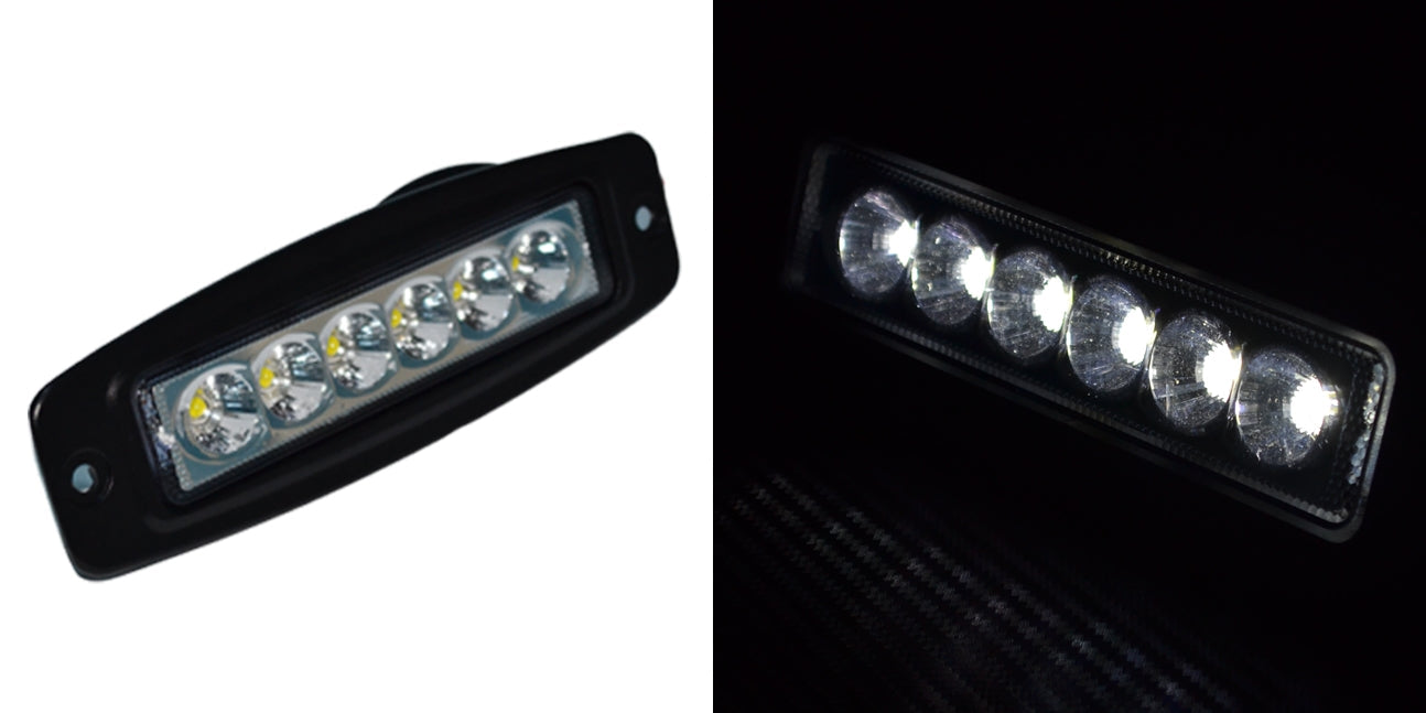 Projecteur LED encastré – 18 W, 6 diodes, fixation intégrée