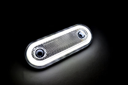 Feu de gabarit néon LED ovale, 20 LED, blanc, 12/24 V, 118 x 44 x 16 mm