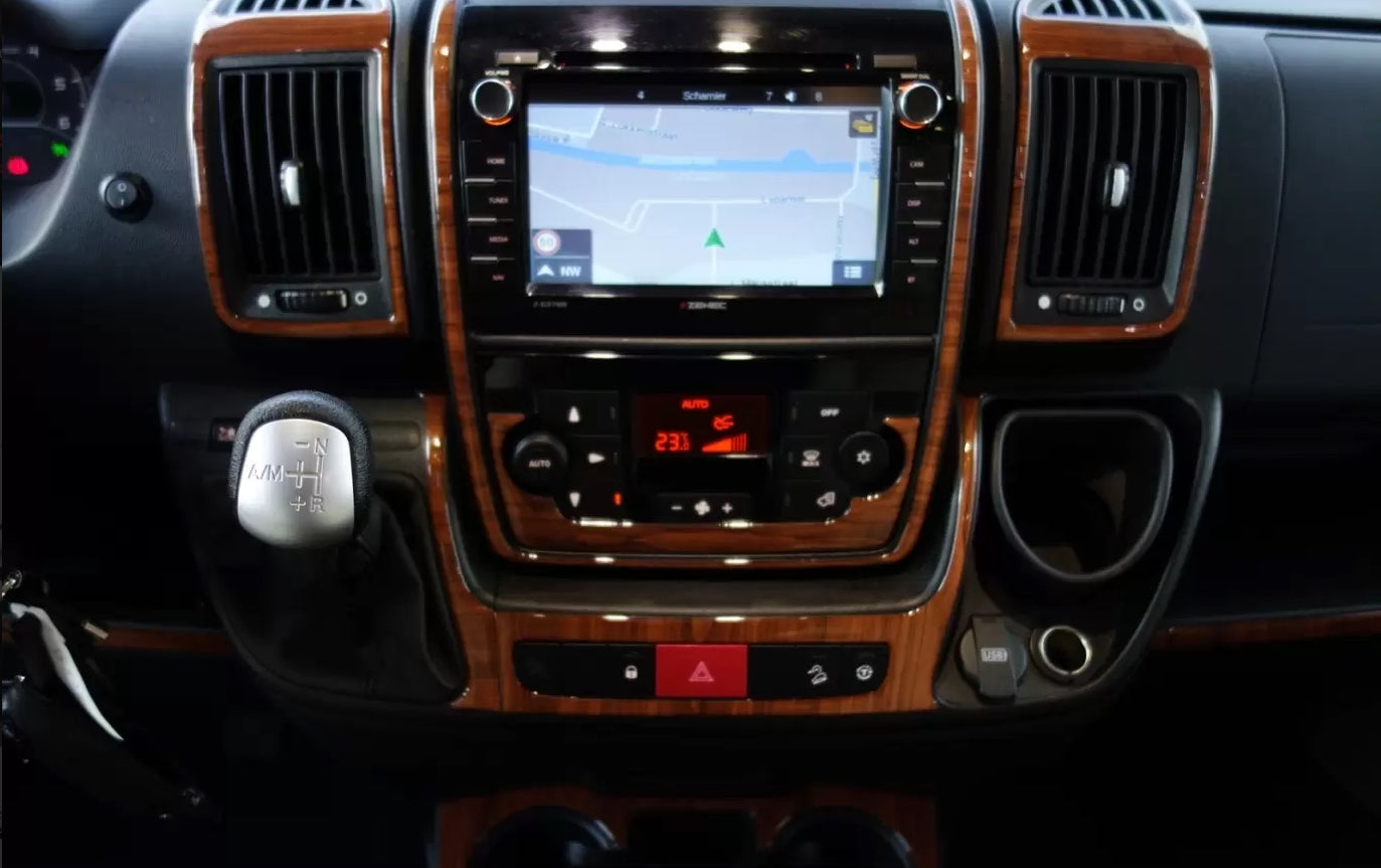 Silicone Mahogany Dashboard Sticker Kit – suitable for Fiat Ducato, Citroen Jumper and Peugeot Boxer 2015+, 25 Pieces