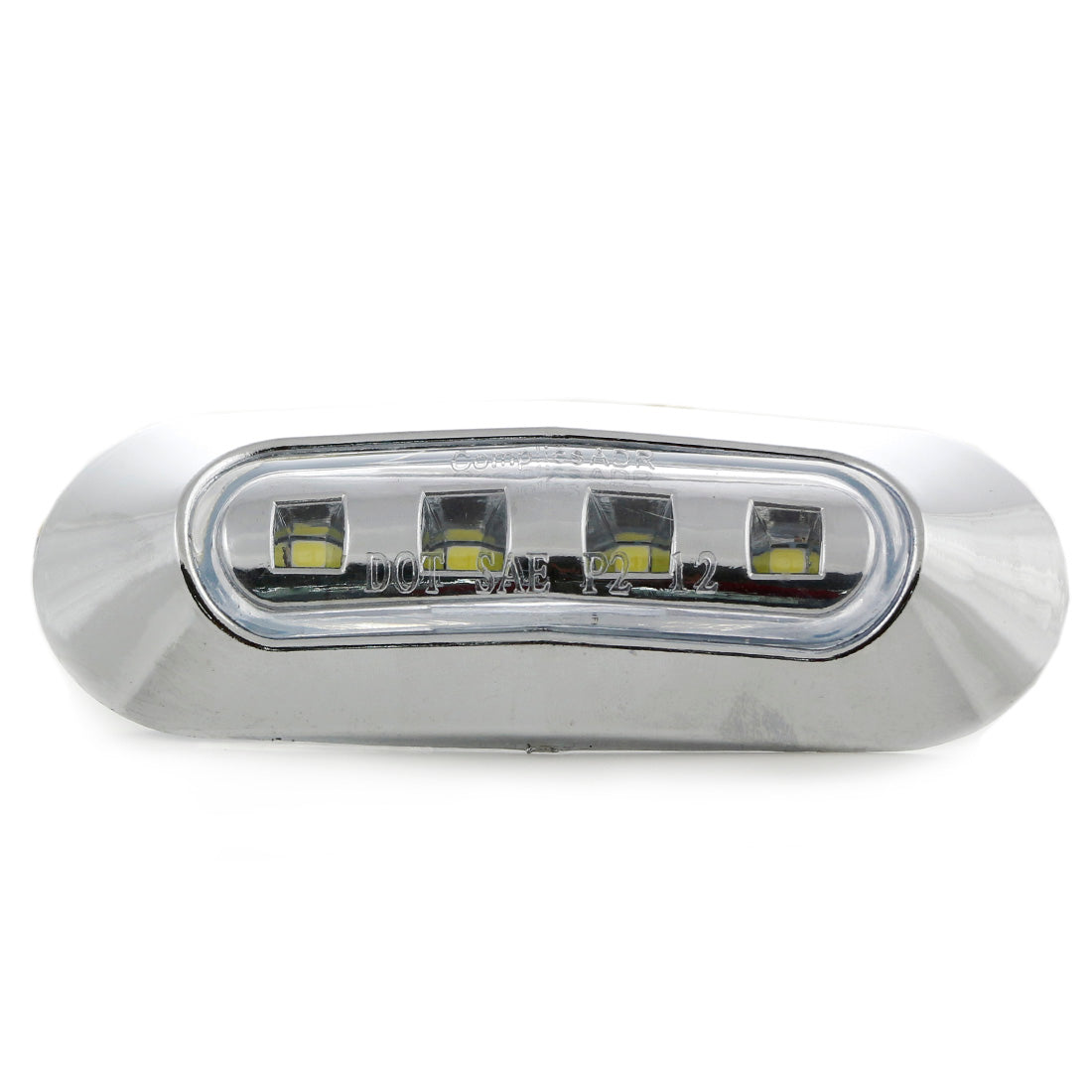Feu de gabarit à LED blanc, boîtier chromé, 4 LED, feu de position 12 V