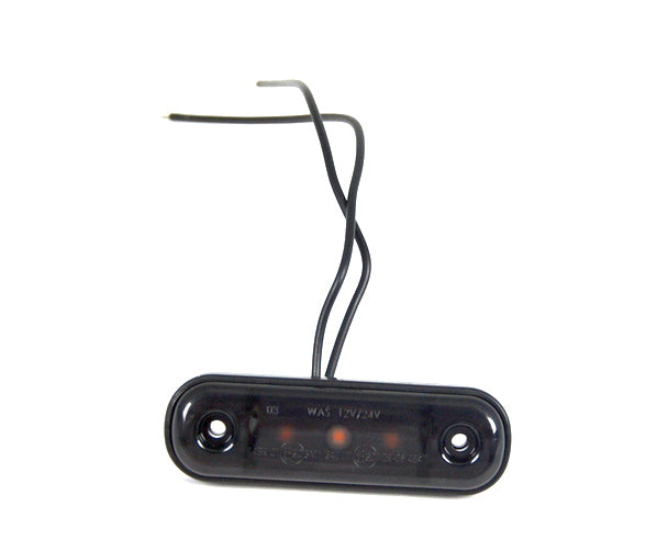 LED-Seitenmarkierungsleuchte, 3 Dioden, gelb, getöntes schwarzes Glas, 12/24 V