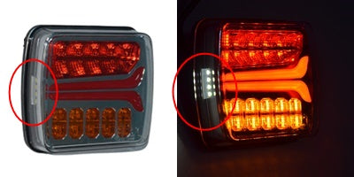 Jeu de feux arrière néon LED pour remorque avec clignotant dynamique, 12 V/24 V, chromé, 110 x 103 x 37 mm