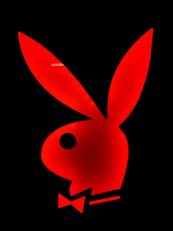 3D Playboy Rabbit Illuminated Red LED Sign, 24V, 28 × 42 cm