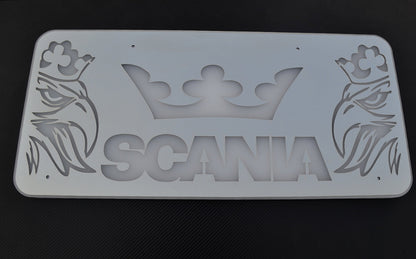 LED табела за огледало, подходяща за Scania – 12/24 V, 750 x 350 x 18 mm, червена