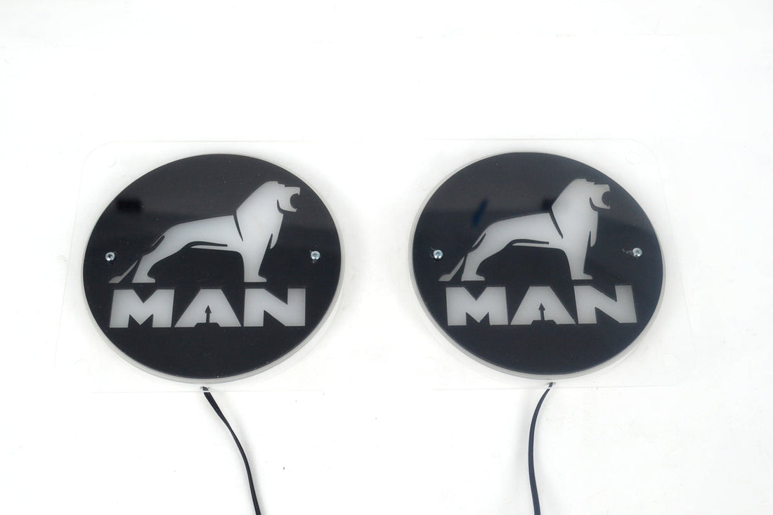Schwarze Innenraumschilder für Frontscheibe geeignet für MAN – gelbe Akzente