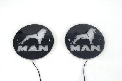 Черни вътрешни табели за предно стъкло, подходящи за MAN – с жълти акценти