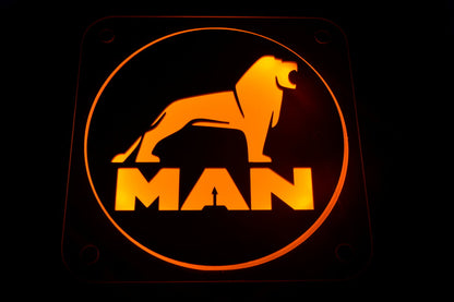 Черни вътрешни табели за предно стъкло, подходящи за MAN – с жълти акценти