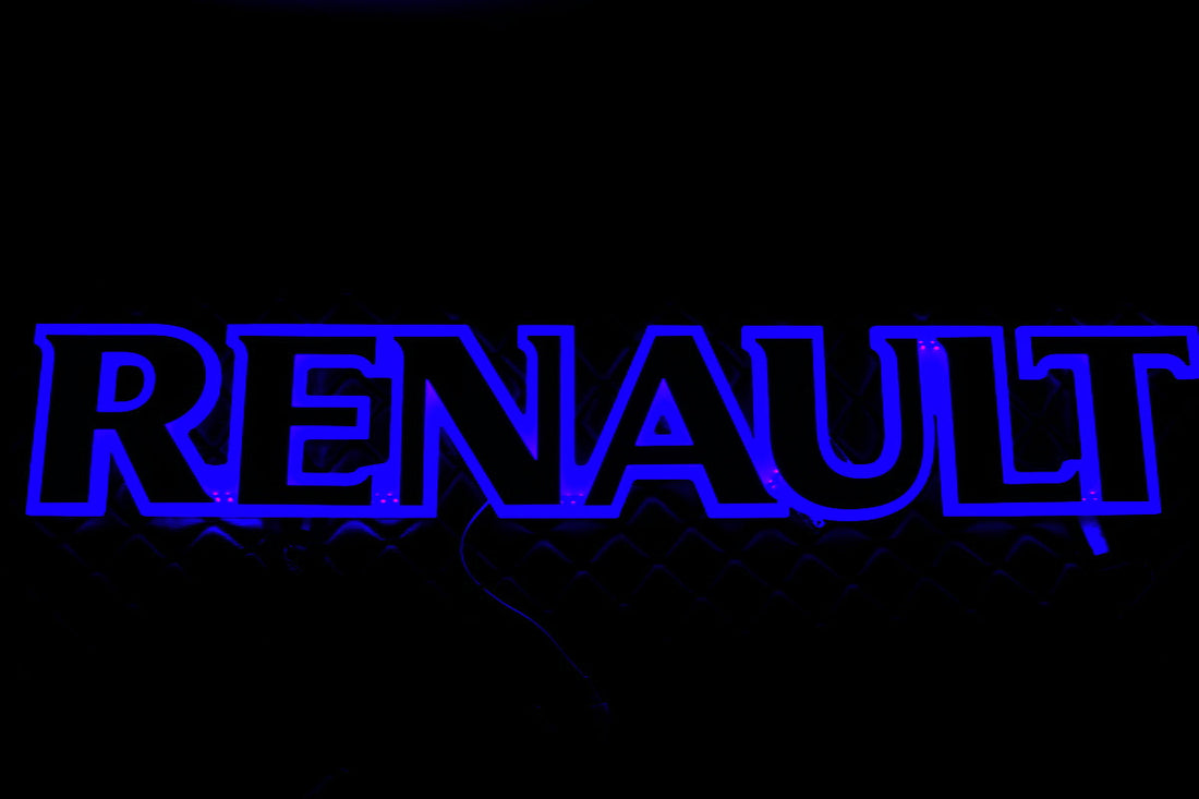 Светещ емблема за решетка със синя светлина, 24V – подходящ за Renault