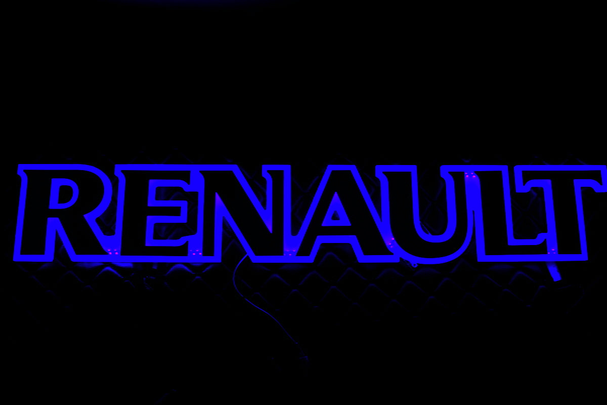 Светещ емблема за решетка със синя светлина, 24V – подходящ за Renault