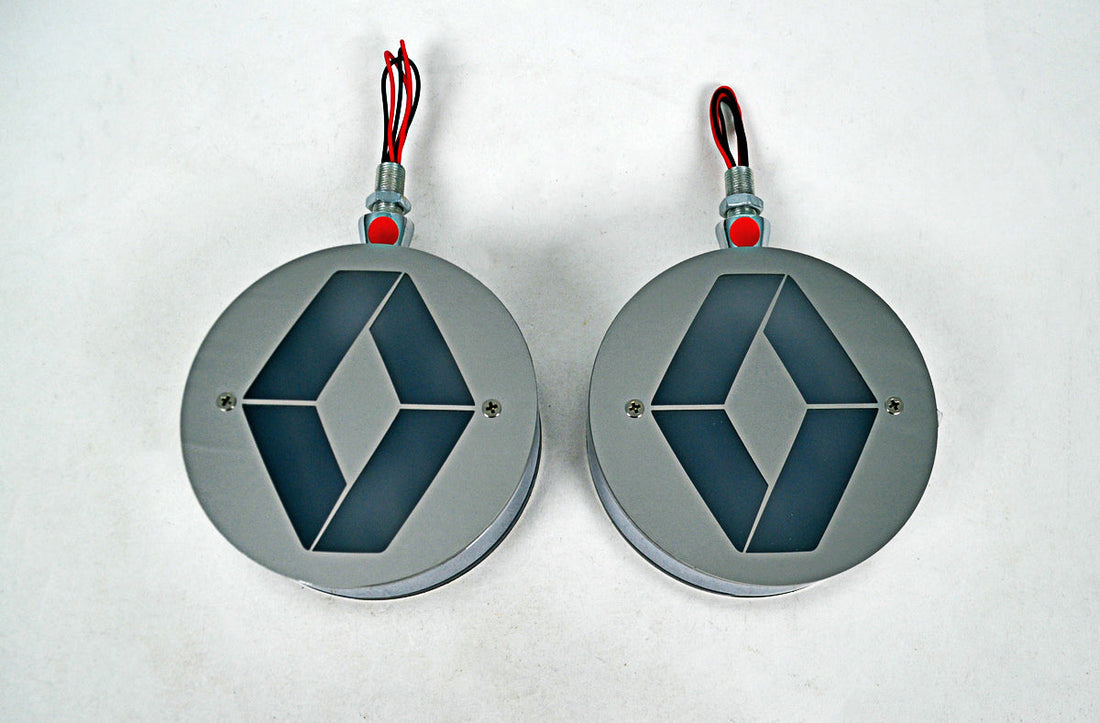 LED Mirror Marker Light – White-Red, 24V, 10 cm Diameter, Suitable for Renault Vehicles