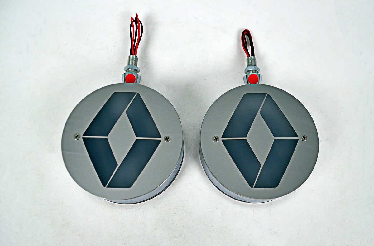 Feu de gabarit à LED pour rétroviseur – blanc-rouge, 24 V, diamètre 10 cm, adapté pour véhicules Renault