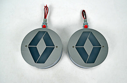 Feu de gabarit à LED pour rétroviseur – blanc-rouge, 24 V, diamètre 10 cm, adapté pour véhicules Renault