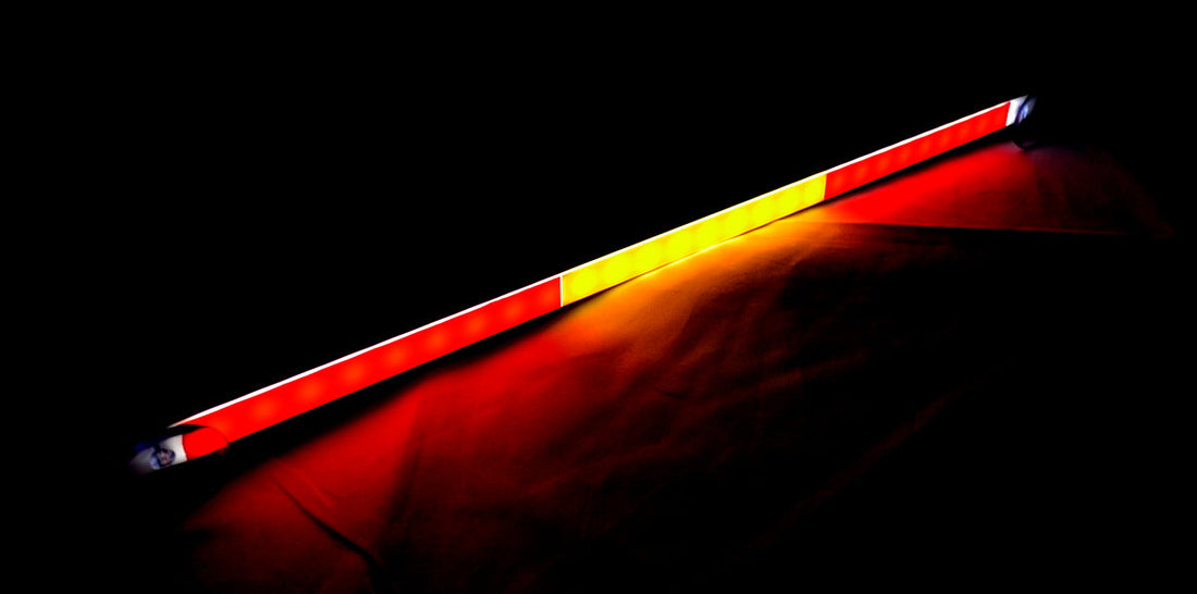 LED Warning Light Bar, 50 cm, Red/Orange/Red, 12/24 V