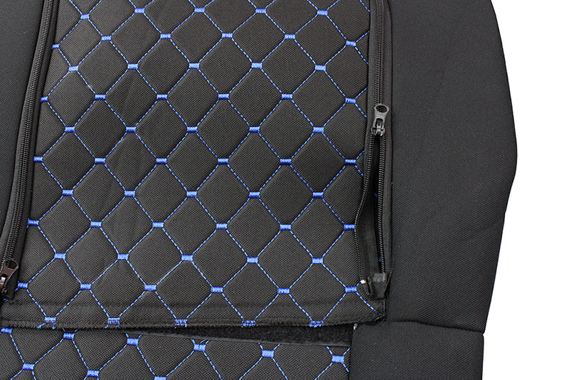 Seat Cover Set – suitable for Peugeot Boxer 2+1 2015+, Black/Blue, Polyester/Elastane