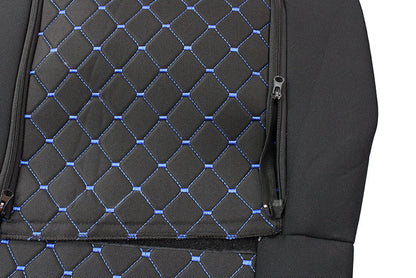 Seat Cover Set – suitable for Peugeot Boxer 2+1 2015+, Black/Blue, Polyester/Elastane