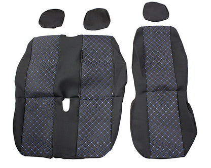 Seat Cover Set – suitable for Peugeot Boxer 2+1 2015+, Black/Blue, Polyester/Elastane