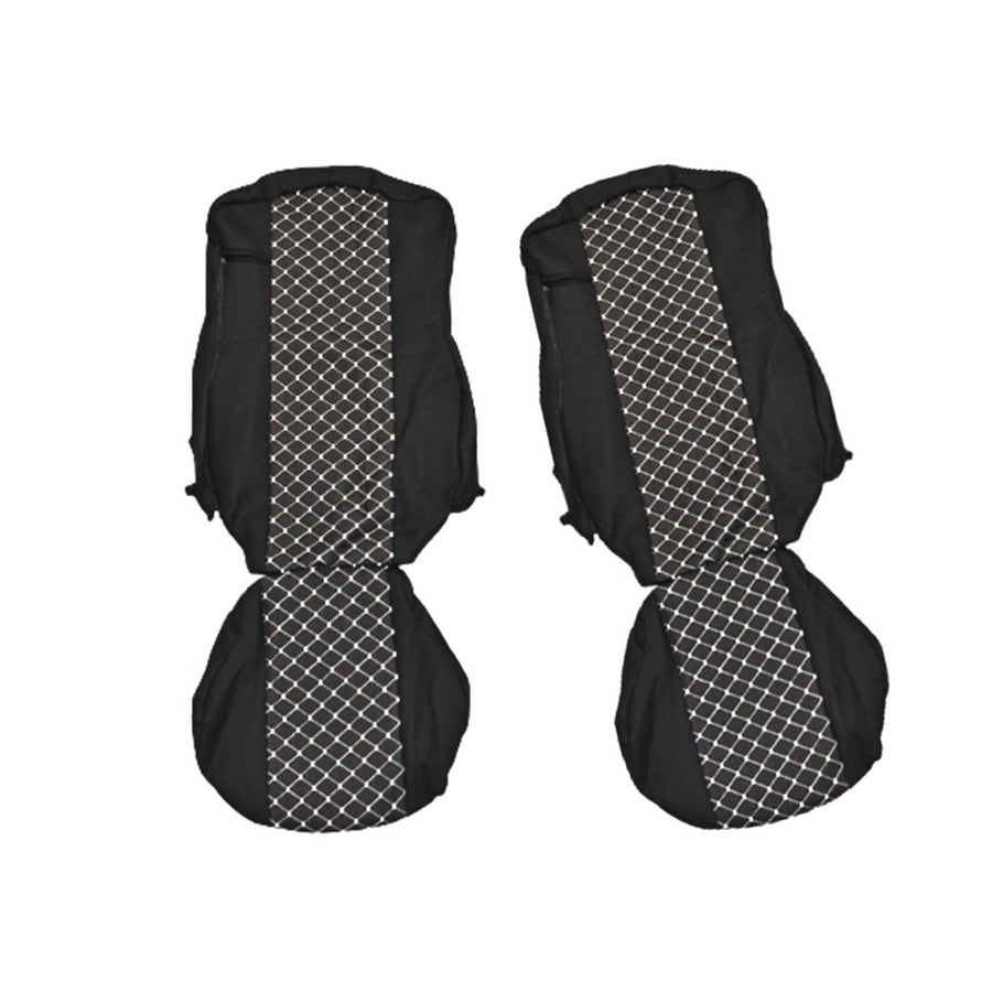 Jeu de housses de siège – adapté pour Mercedes Actros Euro 6 (2014+), noir/blanc, polyester et élasthanne