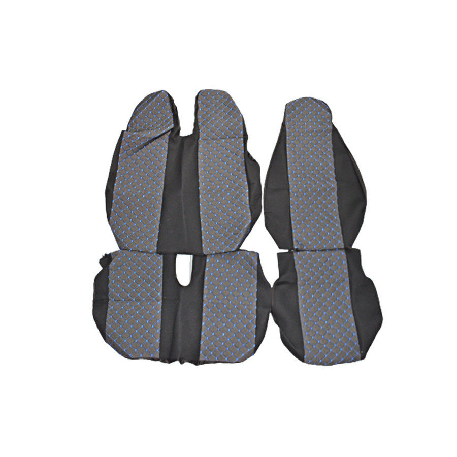 Seat Covers Set suitable for Ford Transit – Black and Blue, Polyester and Elastane