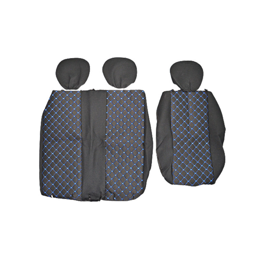Seat Cover Set – suitable for Mercedes Sprinter 2+1 Seats, 2018+, Black/Blue, Polyester and Elastane