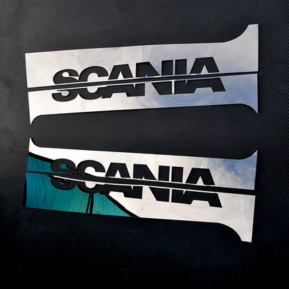 Lames de garniture de montant de porte noires adaptées pour Scania – Acier inoxydable, jeu de 4